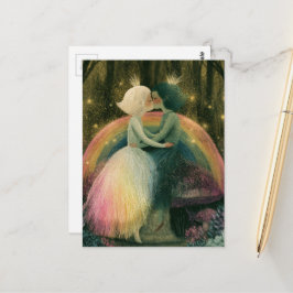 Skurriler Wald Pilz Märchen Romantik Postkarte