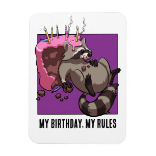 Skurriler Waschbär-Charakter Mein Geburtstag Meine Magnet