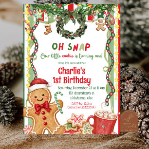 Skurriler Weihnachts-Gingerbread-Geburtstag Einladung