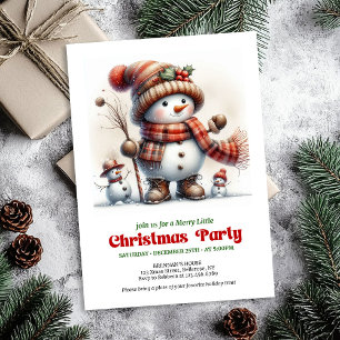 Skurriler Weihnachts-Schneemann lädt Kinder zum Sp Einladung