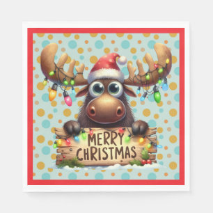 Skurriler Weihnachtselch Serviette