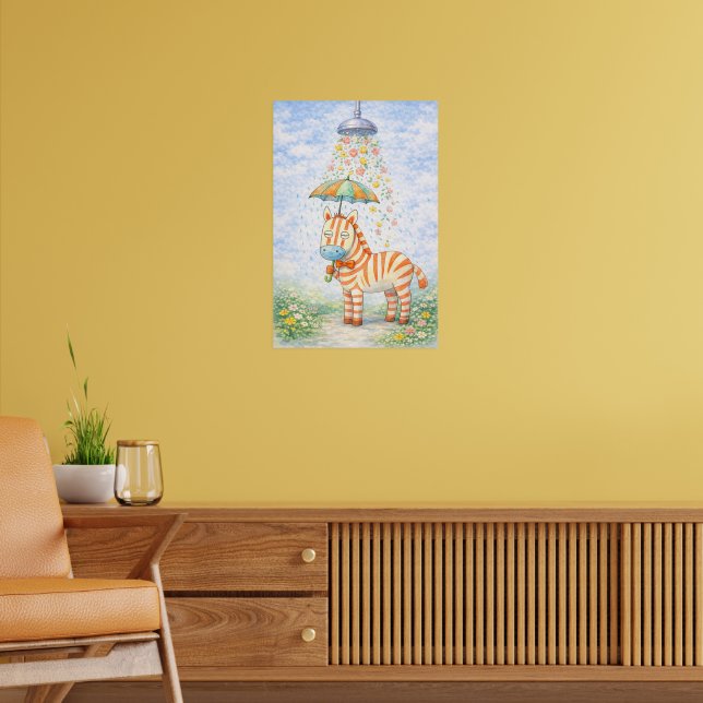 Skurriler Zebradruck Poster (Wohnzimmer 2)