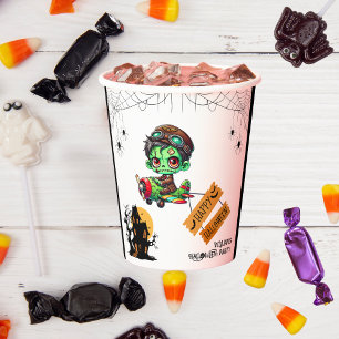 Skurriler Zombie-Pilot-Flugzeug-Kinder-Halloween Pappbecher