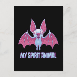 Skurriles Albino-Fledermaus-Spirit-Tier Postkarte