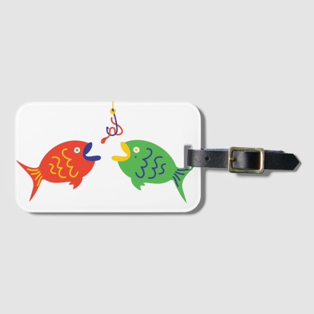 Skurriles Gepäckanhänger für Angler (Vorderseite (Horizontal))