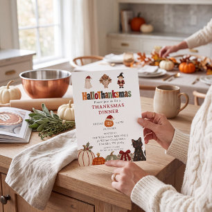 Skurriles HalloThanksmas Herbstfest-Einladung Einladung