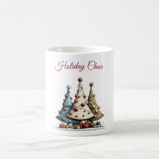 Skurriles handgezeichnetes Weihnachtsbaum-Muster  Kaffeetasse