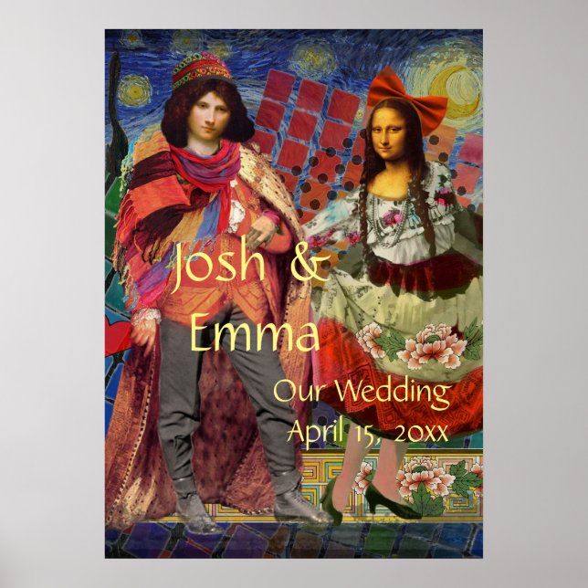 Skurriles Hochzeitspaar Poster Lustig (Vorne)
