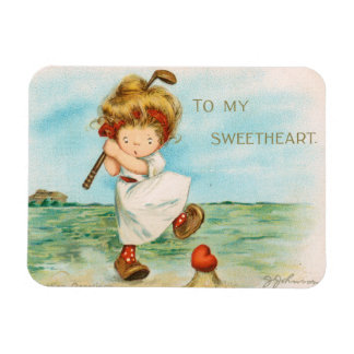 Skurriles kitschiges Golf Valentinstagsthema, circ Magnet