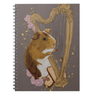 Skurriles Meerschweinchen-Harfe-Notizbuch Notizblock
