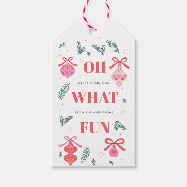 Skurriles Oh Was Für Ein Spaß Weihnachtsgeschenk-A Geschenkanhänger (Vorderseite)