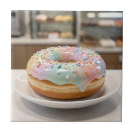 Skurriles Pastell-Glasur-Donut   Fliese