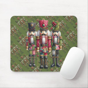 Skurriles Patchwork-Weihnachts-Nussknacker-Trio Mousepad