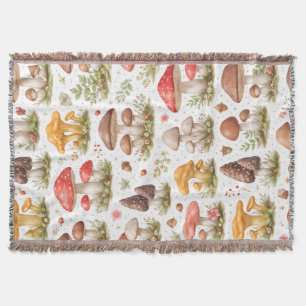 Skurriles Pilzmuster – Vintage Botanik Decke