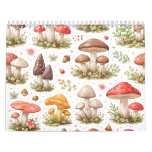 Skurriles Pilzmuster – Vintage Botanik Kalender