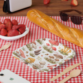 Skurriles Pilzmuster – Vintage Botanik Pappteller