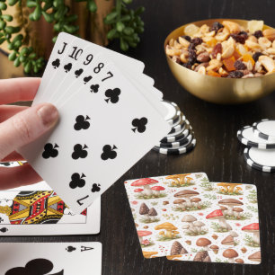 Skurriles Pilzmuster – Vintage Botanik Spielkarten