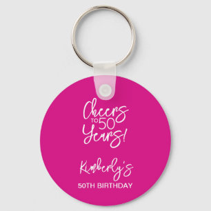Skurriles Pink Prost auf 50 Jahre Geburtstag Schlüsselanhänger