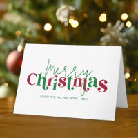 Skurriles Retro-Frohe Weihnachten mit Familienname