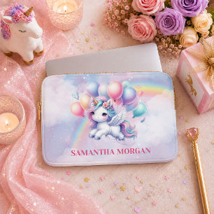 Skurriles rosa Einhorn Mädchen Geburtstag Laptop H Laptopschutzhülle