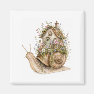 Skurriles Schneckenhaus Cottagecore Magnet