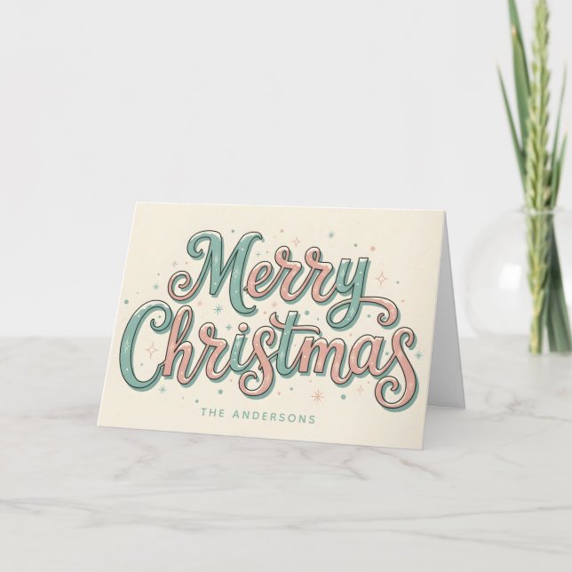 Skurriles Schneeskript Frohe Weihnachten (Vorderseite)