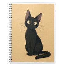 Skurriles, schwarzes Katzen Notizbuch