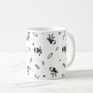 Skurriles Wald-Eulen-Muster Kaffeetasse