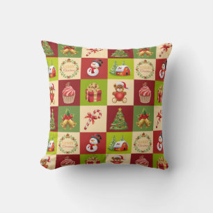 Skurriles Weihnachts-Patchwork Kissen