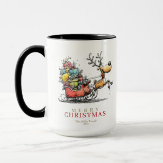 Skurriles Whimsical-Rentier-Weihnachten Tasse