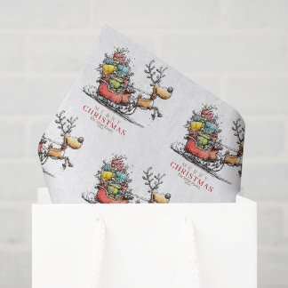 Skurriles, Whimsical-Rentiere-Weihnachten Seidenpapier