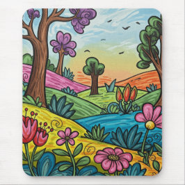 Skurriles Wunderland Mousepad