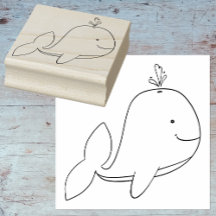 Skurrilstempel mit Wal-Cartoon-Kunst