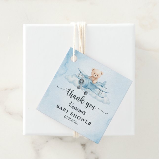 Sky Adventure Niedlich Teddy Bear Pilot Vielen Dan Geschenkanhänger (Beispiel)