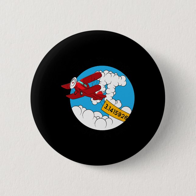 Sky Airplane Funny Mathe Nerd Geburtstag Geschenk  Button (Vorderseite)