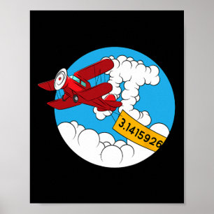 Sky Airplane Funny Mathe Nerd Geburtstag Geschenk  Poster