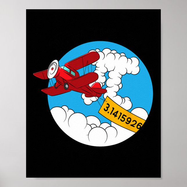 Sky Airplane Funny Mathe Nerd Geburtstag Geschenk  Poster (Vorne)