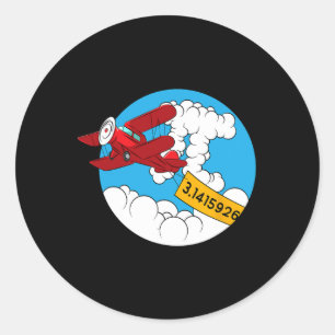 Sky Airplane Funny Mathe Nerd Geburtstag Geschenk Runder Aufkleber