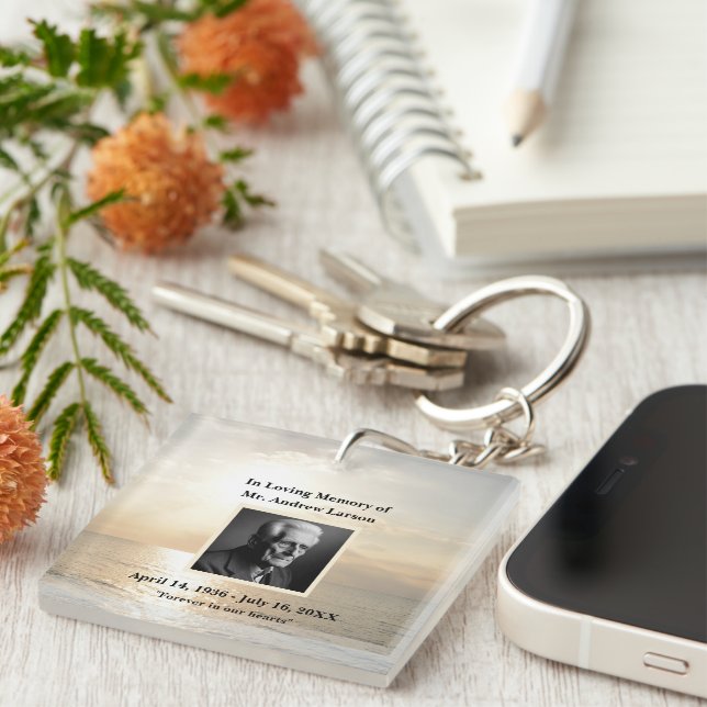 Sky Beach Beerdigung Gedenkfeier Sake Tribut Schlüsselanhänger (Vorderseite rechts)