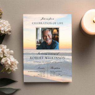 Sky Beach Feier des Lebens Beerdigung Foto Einladung