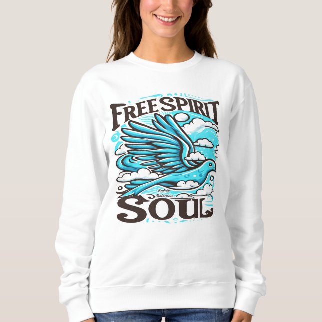 Sky Bird mit freiem Geist und Soul Sweatshirt (Vorderseite)