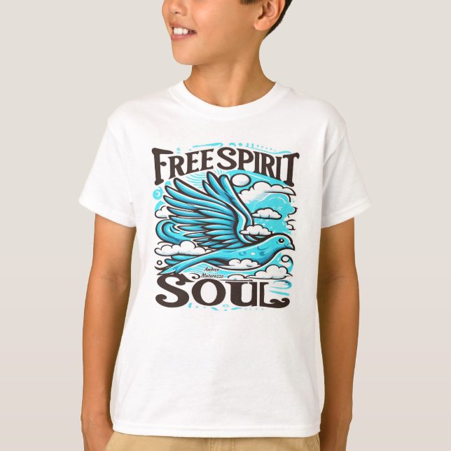 Sky Bird mit freiem Geist und Soul T-Shirt (Vorderseite)