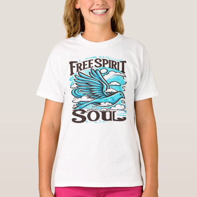 Sky Bird mit freiem Geist und Soul T-Shirt (Vorderseite)