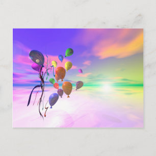 Sky Birthday Balloons Postkarte