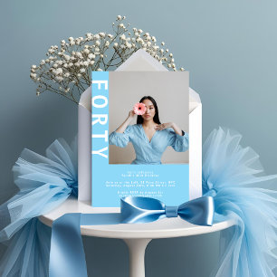 Sky Blue 40. Geburtstag Einladung