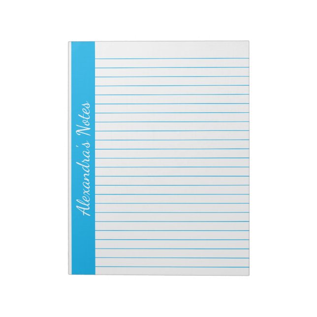 Sky Blue 8.5 x 11 Letter Size Verlassen Vertikaler Notizblock (Rotiert)