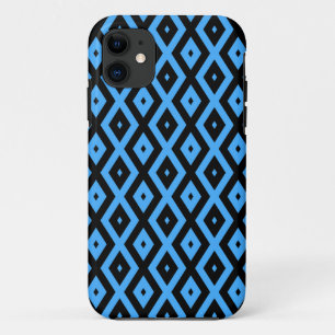 Sky blue and black diamond pattern Case-Mate iPhone hülle