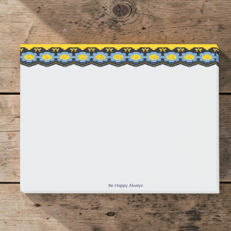 Sky Blue And Sunshine Yellow Floral Post-it Klebezettel