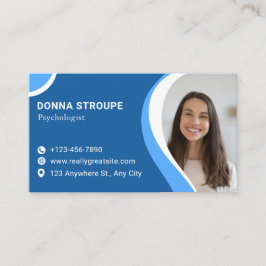 Sky Blue and White Modern Psychologist Visitenkarte