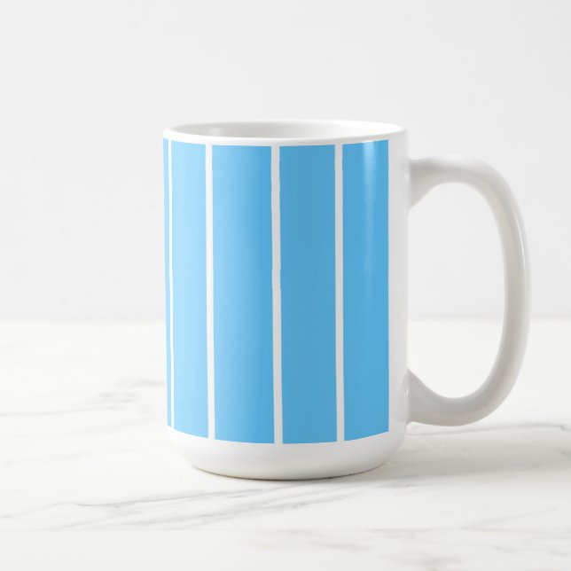 Sky Blue and White Summer Stripes Kaffeetasse (Rechts)